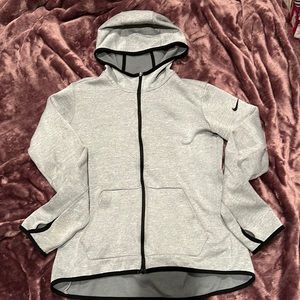Nike fleece lightweight zip up hoodie- grey - large (fits like medium)